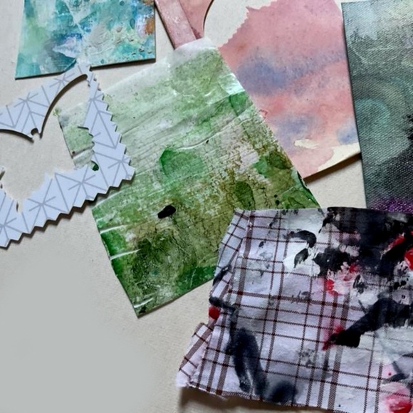 Junk Journal Pack  15+ Hand painted Pieces, Great for scrapbooking, collage - Picture 6 of 11